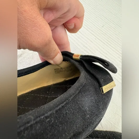 Michael Kors Milan Suede Ballet Flats in Black - Picture 11 of 12